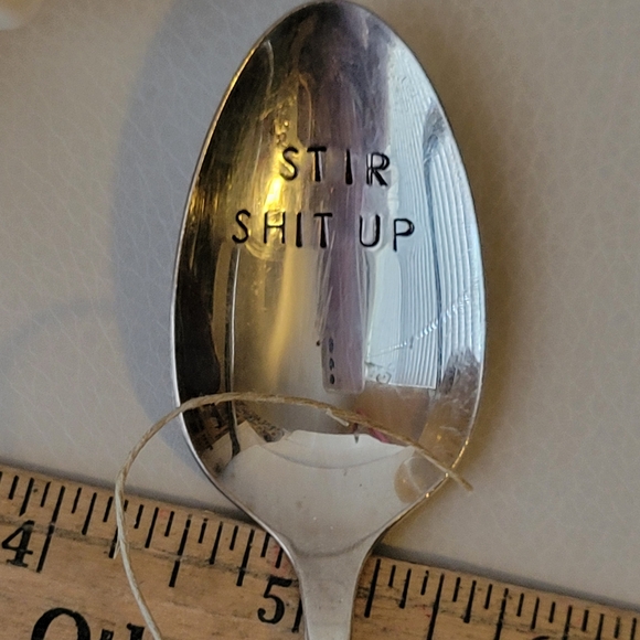 Artisan Hand Stamped NSFW Spoon & Mud Pie Always in Hot Water Cup Mug ~ NWT - Picture 4 of 12